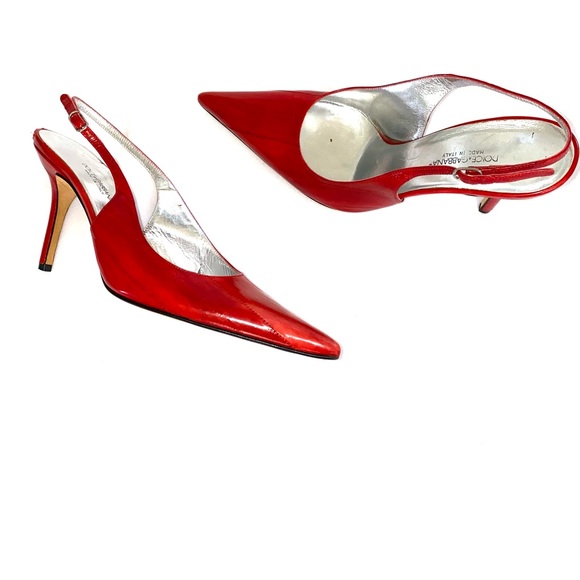 Dolce & Gabbana Red Eel Leather Slingback’s Heels - Picture 5 of 10